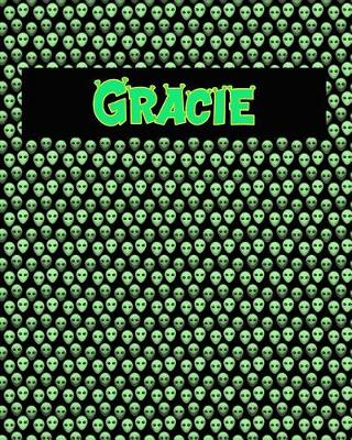 Book cover for 120 Page Handwriting Practice Book with Green Alien Cover Gracie