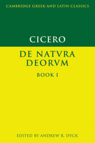 Cover of Cicero: De Natura Deorum Book I