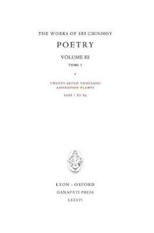 Cover of Poetry III, tome 1