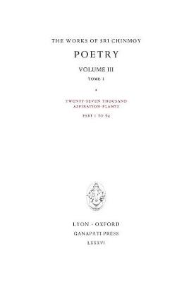 Book cover for Poetry III, tome 1