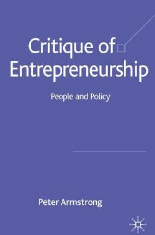 Cover of Critique of Entrepreneurship