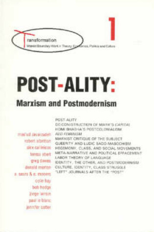 Cover of Post-Ality: Marxism and Postmodernism