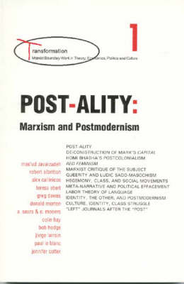 Cover of Post-Ality: Marxism and Postmodernism