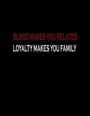 Book cover for Blood Makes You Related Loyalty Makes You Family