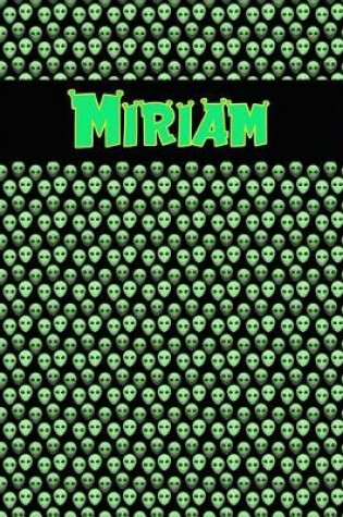 Cover of 120 Page Handwriting Practice Book with Green Alien Cover Miriam