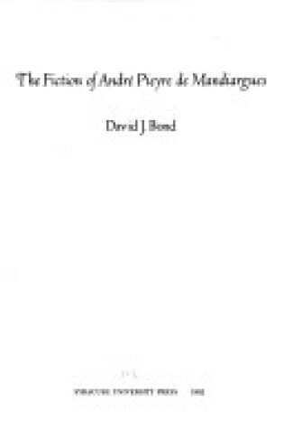 Cover of Fiction of Andre Pieyre de Mandiargues