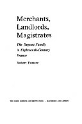 Cover of Merchants, Landlords, Magistrates
