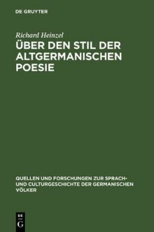 Cover of UEber Den Stil Der Altgermanischen Poesie