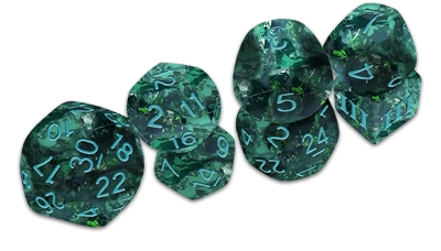 Book cover for Verdigris Grecian Vase Dice- DCC Funky 7-set