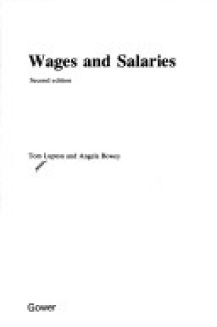 Cover of Wages and Salaries