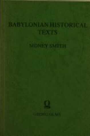 Cover of Babylonian Historical Texts Relating to the Capture and Downfall of Babylon