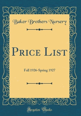 Book cover for Price List