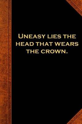 Cover of 2019 Daily Planner Shakespeare Quote Uneasy Lies Head Wears Crown 384 Pages