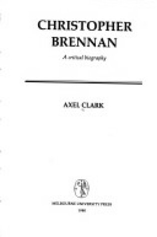 Cover of Christopher Brennan