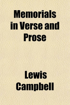 Book cover for Memorials in Verse and Prose