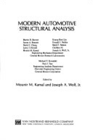 Cover of Modern Automotive Structural Analysis