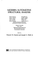 Book cover for Modern Automotive Structural Analysis