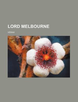 Book cover for Lord Melbourne