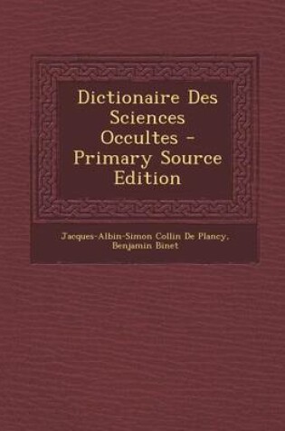 Cover of Dictionaire Des Sciences Occultes