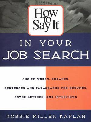 Book cover for How to Say it in Your Job Search