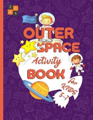 Book cover for Outer Space activity book for kids 5-7