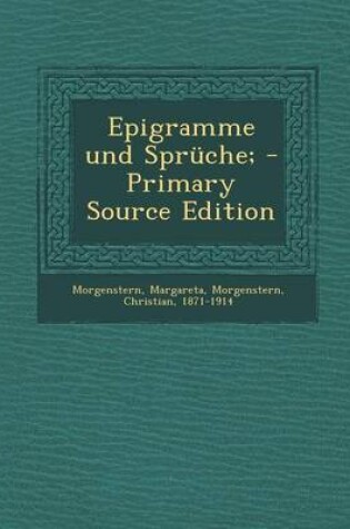 Cover of Epigramme Und Spruche;