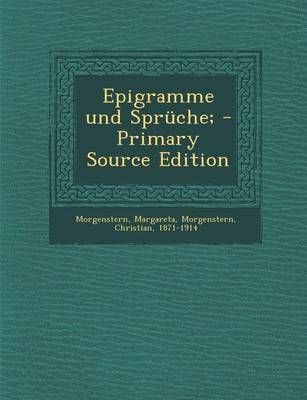 Book cover for Epigramme Und Spruche;