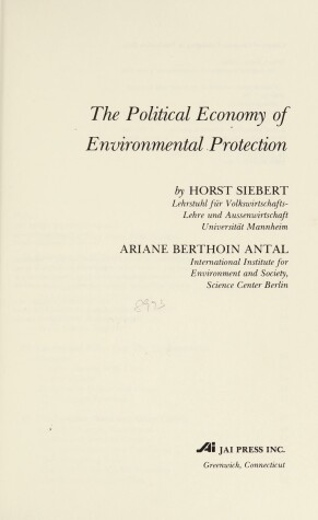 Cover of Political Economy of Environmental Protection