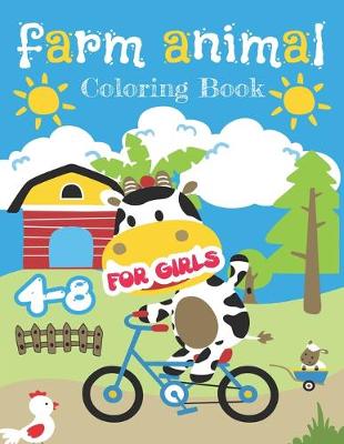 Book cover for Farm Animal Coloring Book For Girls 4-8