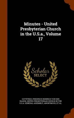 Book cover for Minutes - United Presbyterian Church in the U.S.A., Volume 17