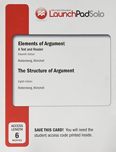 Book cover for Launchpad Solo for Elements of Argument and the Structure of Argument 8e (Six Month Access)