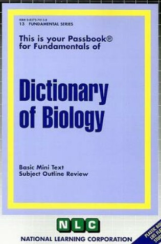 Cover of DICTIONARY OF BIOLOGY