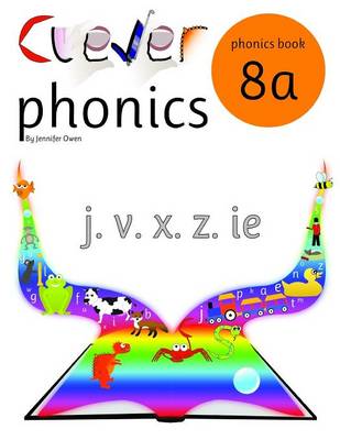 Book cover for J V X Z phonics book 8a