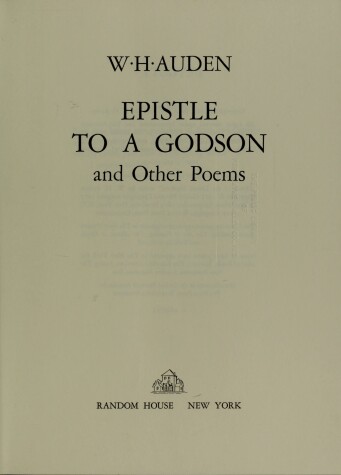 Book cover for Epistle to a Godson