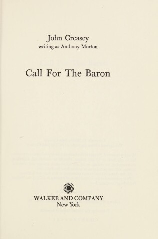 Cover of Call for the Baron