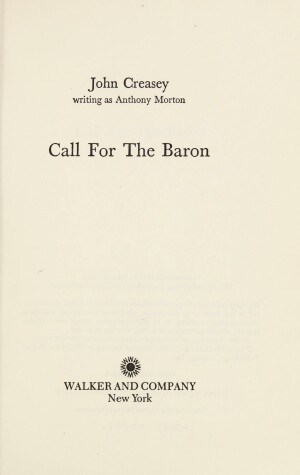 Book cover for Call for the Baron