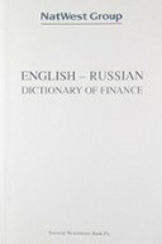 Cover of English-Russian Dictionary of Finance