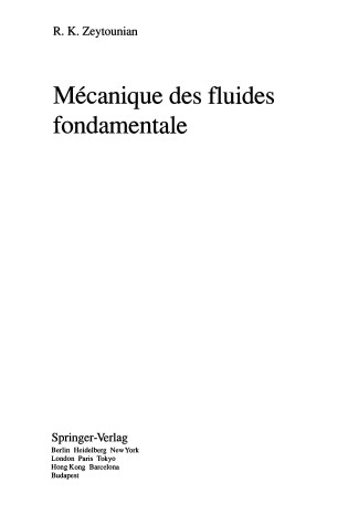 Cover of Mecanique DES Fluides Fondamentale