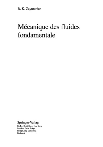 Book cover for Mecanique DES Fluides Fondamentale