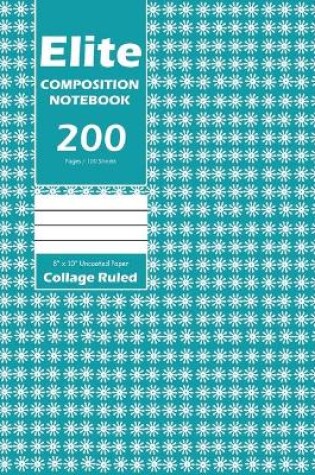 Cover of Elite Composition Notebook, Collage Ruled 8 x 10 Inch, Large 100 Sheet, Royal Blue Cover