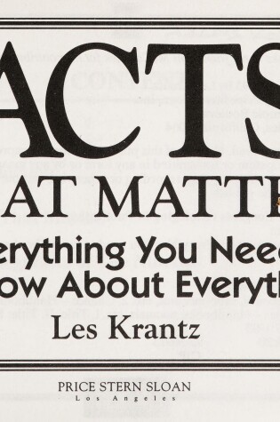Cover of Facts That Matter