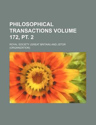 Book cover for Philosophical Transactions Volume 172, PT. 2