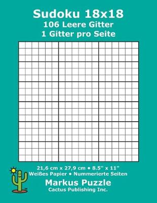 Book cover for Sudoku 18x18 - 106 leere Gitter