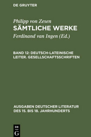 Cover of Deutsch-Lateinische Leiter. Gesellschaftsschriften