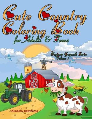 Book cover for Cute Country Coloring Book for Adults & Teens