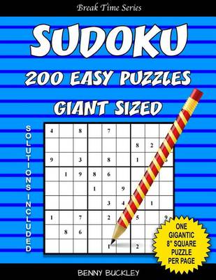 Book cover for Sudoku 200 Easy Puzzles Giant Sized. One Gigantic 8 Square Puzzle Per Page. Solutions Included