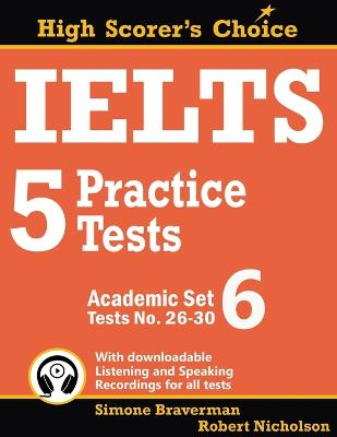 Book cover for IELTS 5 Practice Tests, Academic Set 6