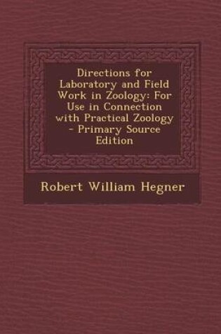 Cover of Directions for Laboratory and Field Work in Zoology