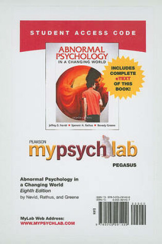 Cover of MyLab Psychology  with Pearson eText -- Standalone Access Card -- for Abnormal Psychology