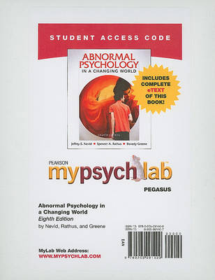 Book cover for MyLab Psychology  with Pearson eText -- Standalone Access Card -- for Abnormal Psychology